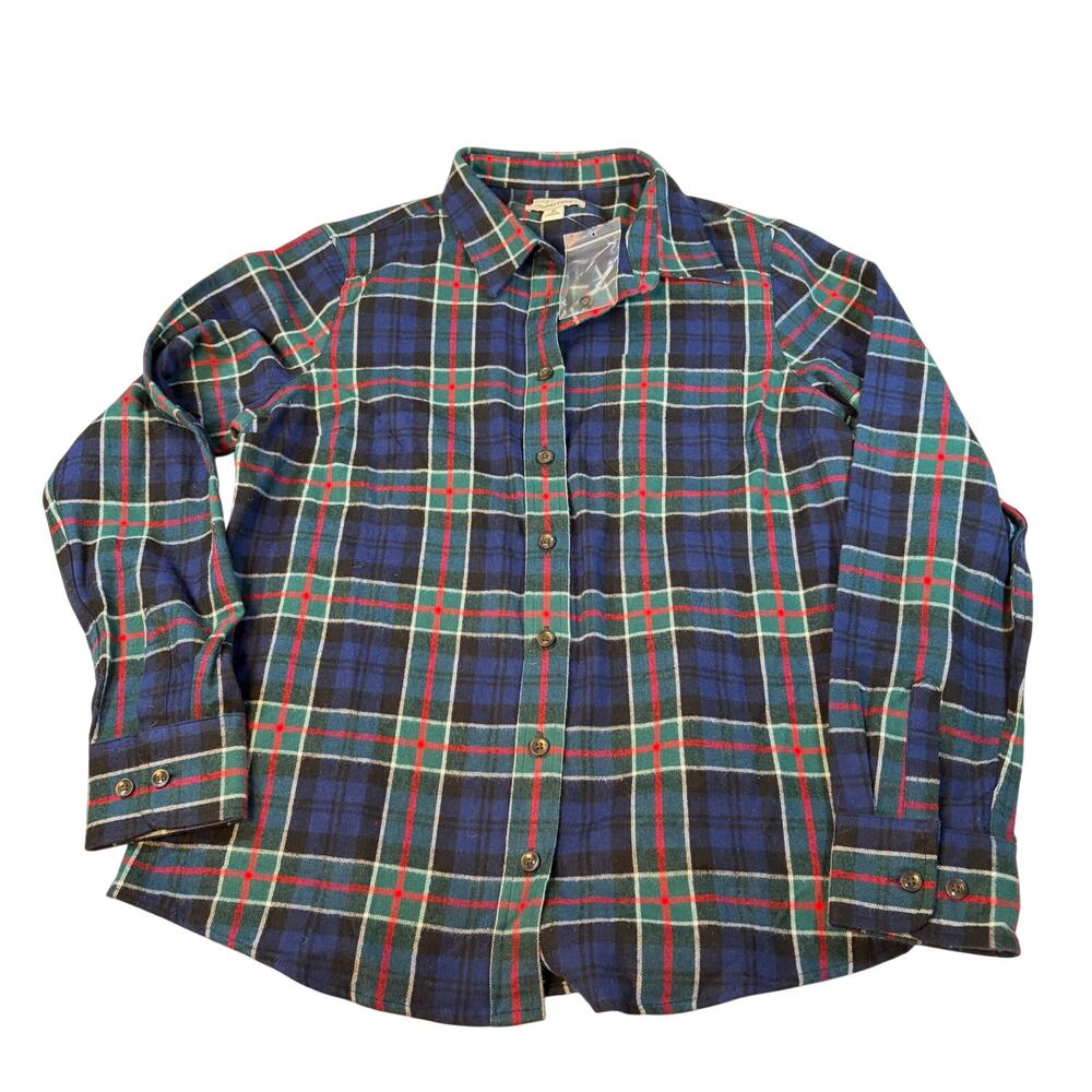 NWOT LL Bean womens slightly fitted plaid flannel. Size MP. cabincore, outdoors
